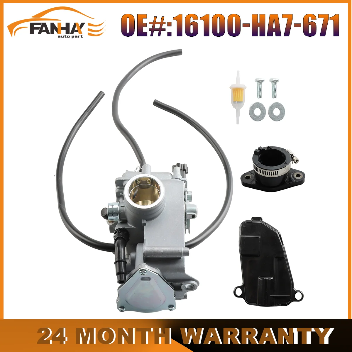 

16100HA7671 Carburetor Assembly FUEL FILTER INTAKE MANIFOLD BOOT For HONDA FOURTRAX 350 TRX350 4X4 1986-1987