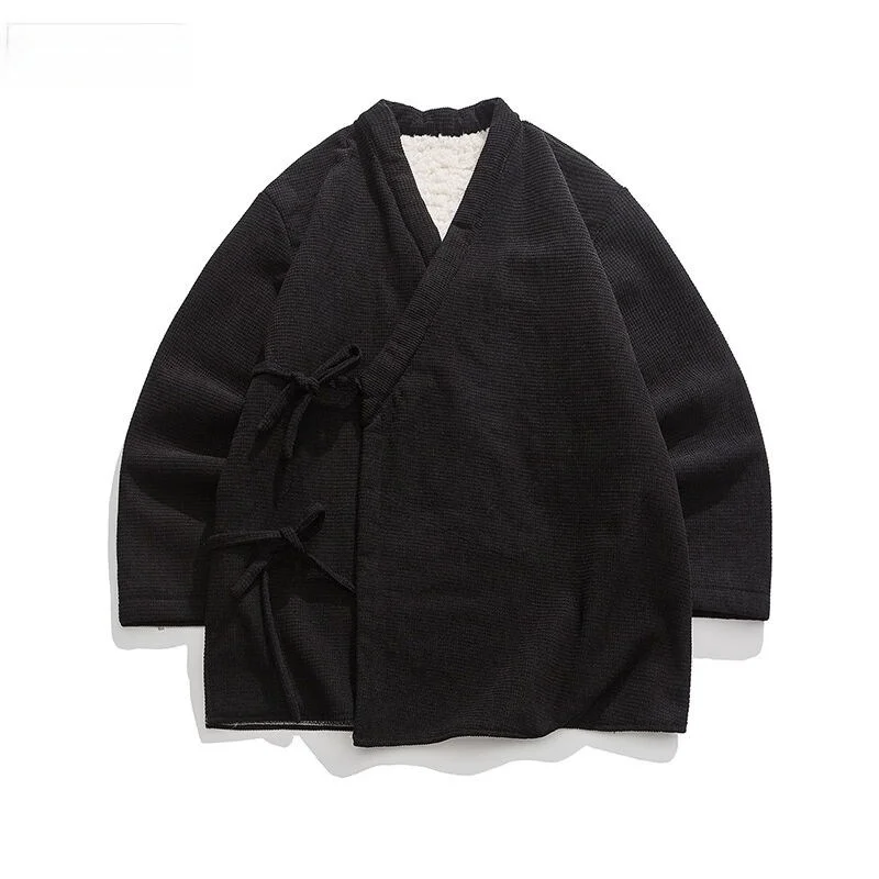 

Thiened Fce Winter Tai Chi Sweater Cardigan Dao Pao Sweatirt Bla Fce Outerwear Men's Ethnic Hanfu Clothing