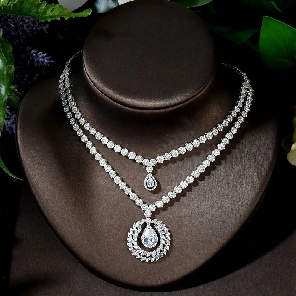 Splendido set di gioielli artigianali d'epoca Collana Orecchini Bracciale Accessori Vestito Partito Matrimonio Sposa Donne Q-11