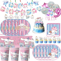 Cinna moroll Geburtstag Dekoration Cartoon großes Ohr Hund Ballon Einweg Party Geschirr Set Baby party Kinder Party Spielzeug