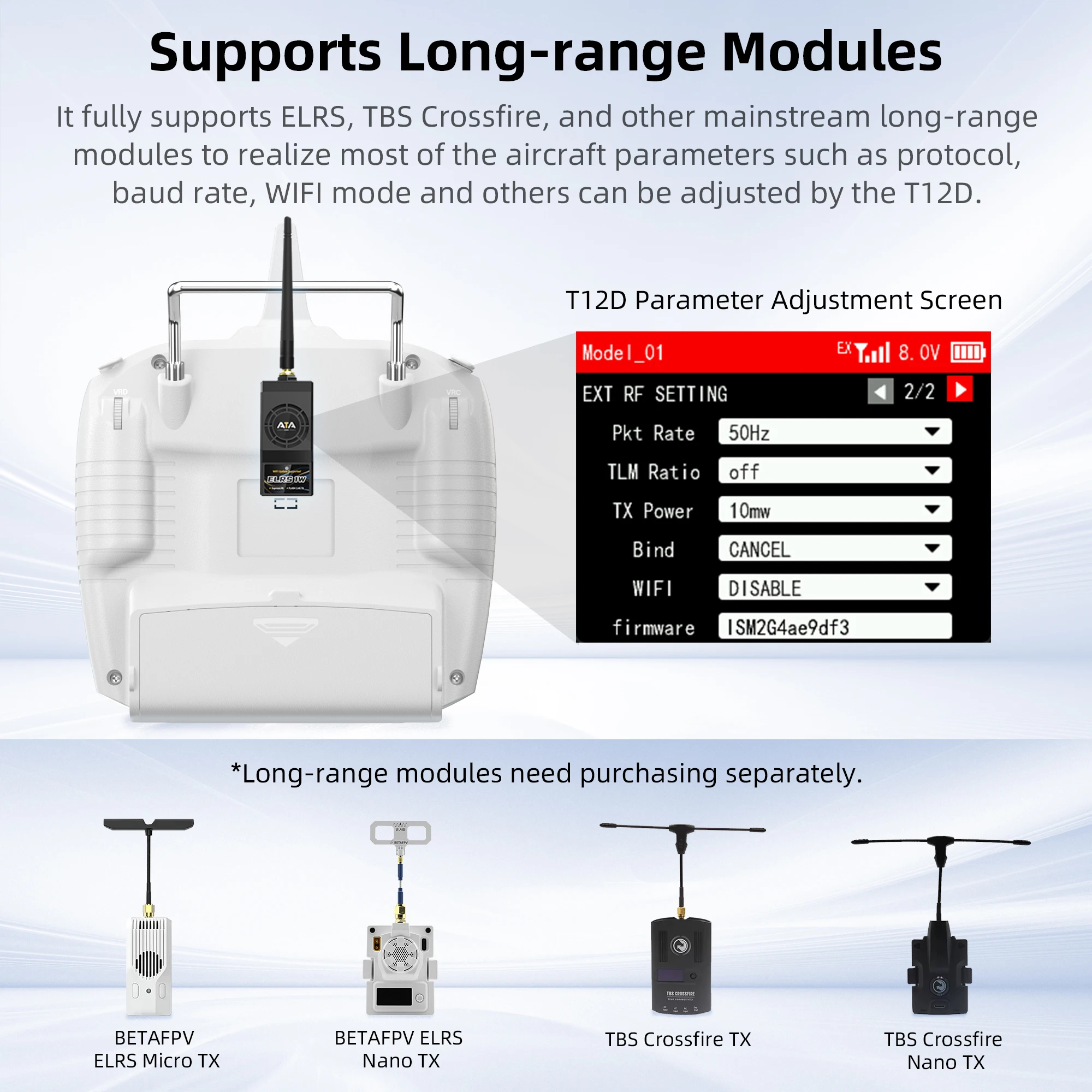 Radiolink T12D 2,4 Ghz 12 volledig proportionele kanalenzender met ontvanger R12F afstandsbediening voor drone-vliegtuigboot