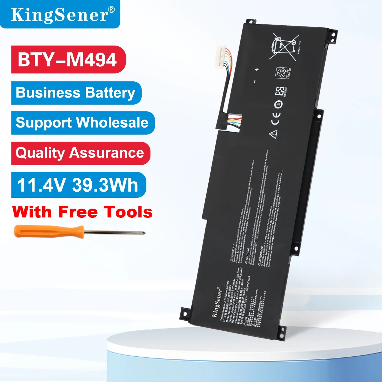 

BTY-M494 Laptop Battery For MSI Modern 15 H C13M B13M B12M Modern 14 C11M C12M C12MO C7M C7M-091 C7M-092 Series 11.4V 39.3WH