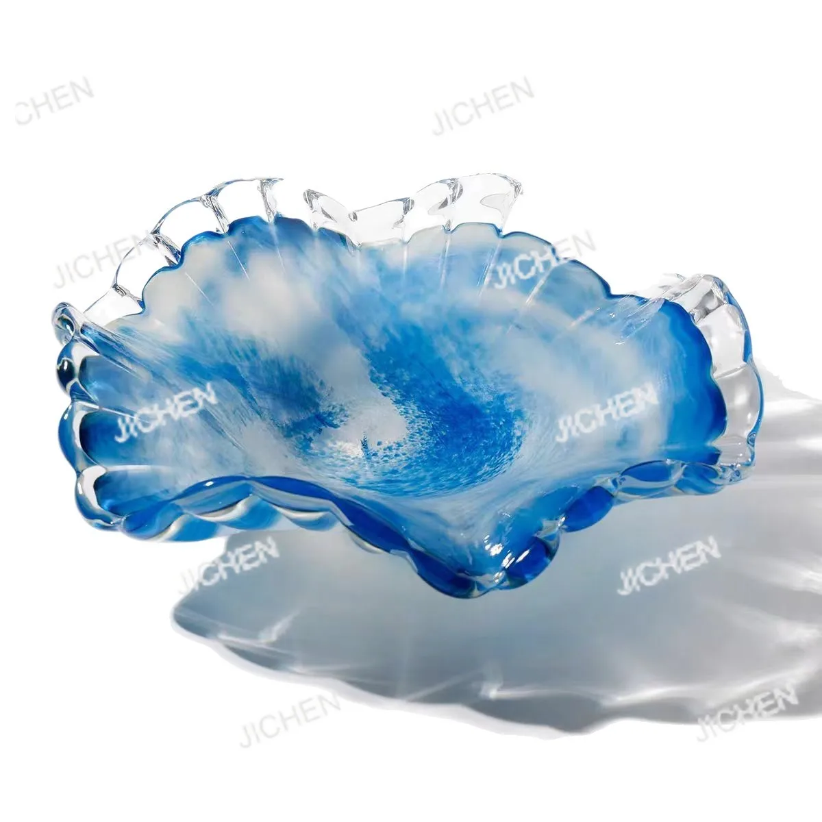 

Европейская дизайнерская ваза с синей глазурью, фруктовница, предмет интерьера, декор для кофейного столика, элитное украшение для отелей.