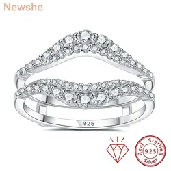Newshe Certified Moissanite 925 Sterling Silver Ring Enhancer for Women Engagement Wedding Band Size 5-10