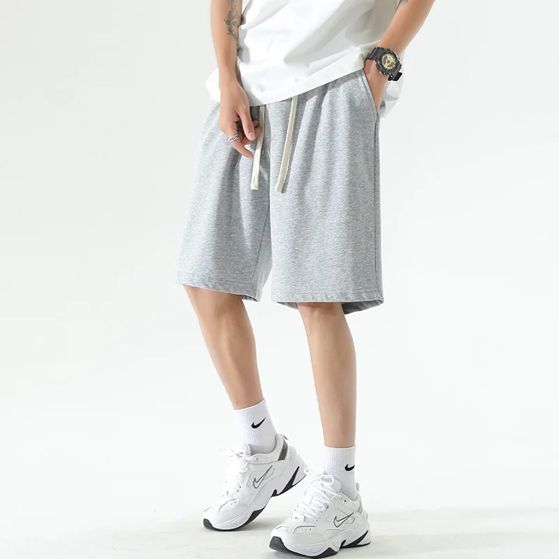 

New Summer Running Shorts for Men's Casual Jogging Sport Short Pants Solid Color Drawstring Loose Dry Gym Sports Shorts Male