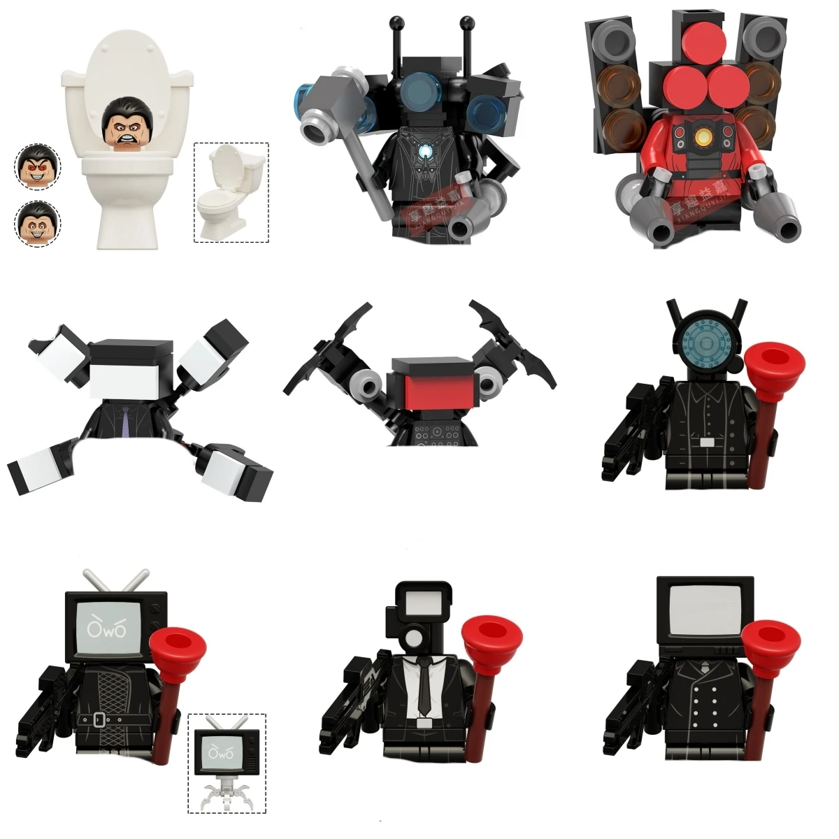 Ornament Model SWAT Skibidi Toilet Man Figures Anime Block Toys TvMan Titan Cameraman Speakerman Bricks Toy Kid Birthday Gift