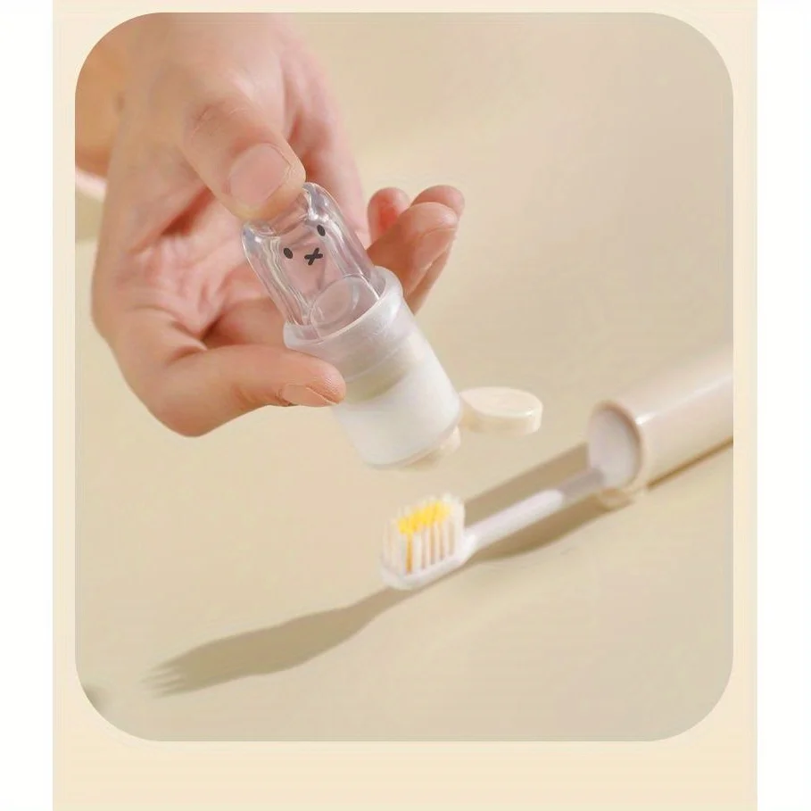Travel Toothbrush Set Foldable Toothpaste Soft Bristles Portable Lightweight for Adults Business Trip Hotel Essentials