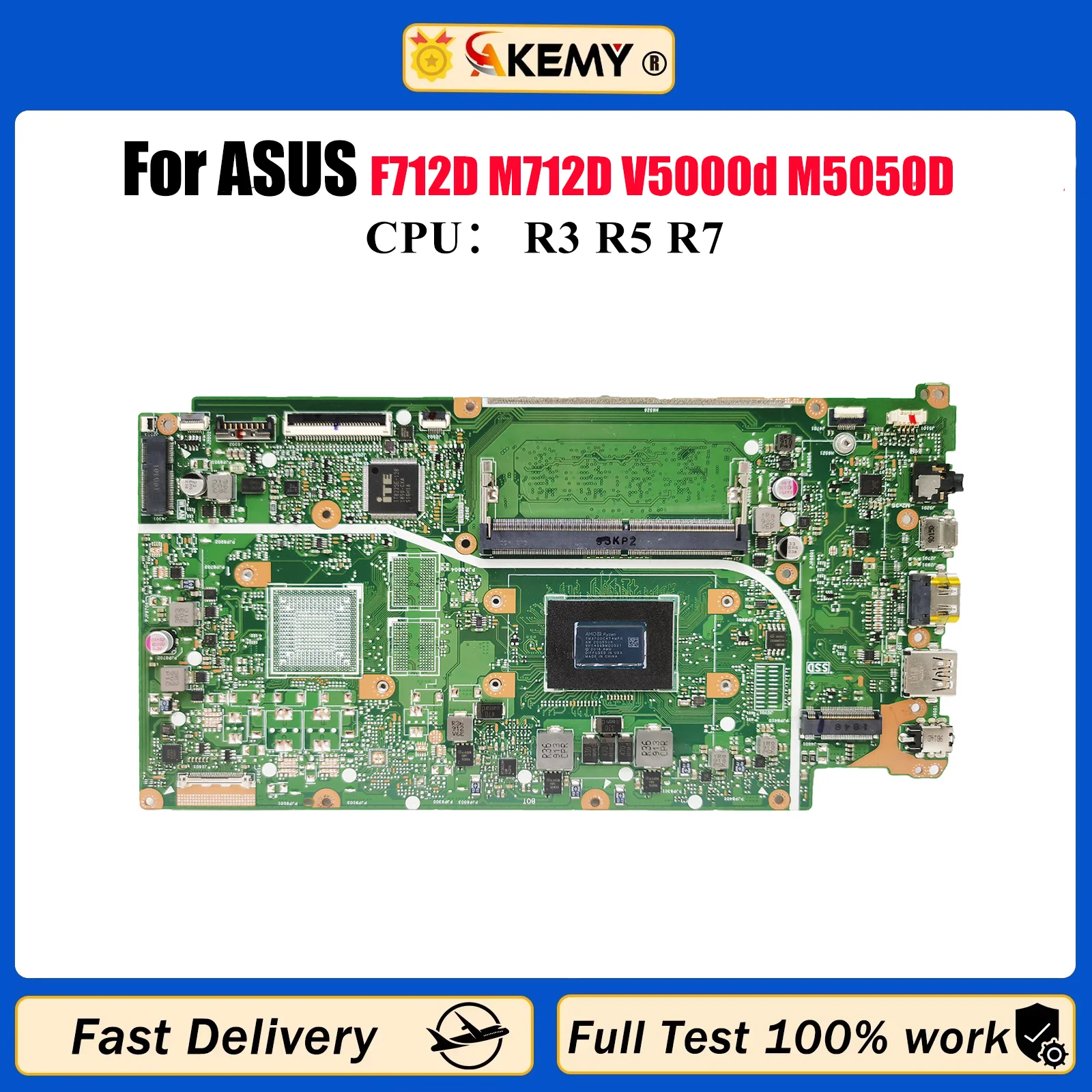

X712DA Материнская плата для ноутбука ASUS VivoBook X712D F712D M712D V5000d M5050D X712DA X712DK X712DAU X712DAP Материнская плата R3 R5 R7 CPU