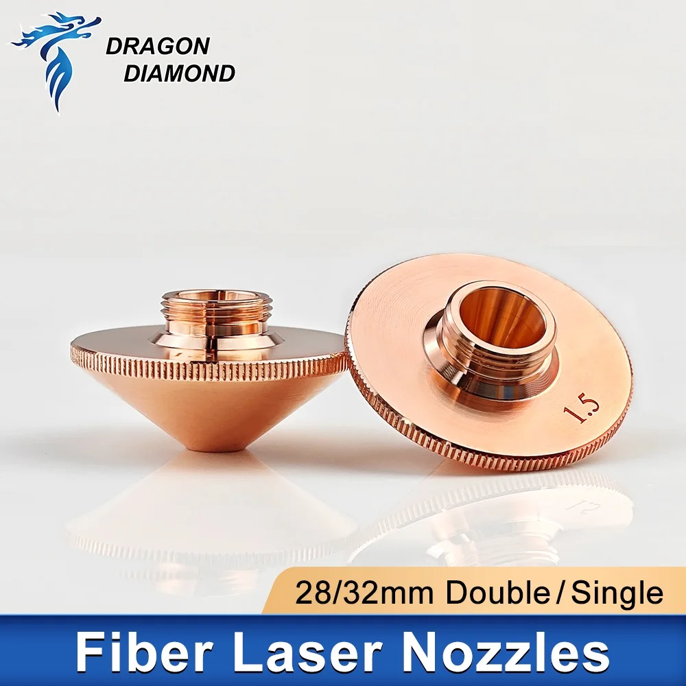 D28 D32 Laser Nozzle Single Double Chrome-plated Layers Caliber 1.0-5.0mm for Raytools Precitec WSX CNC Fiber Cutting Head