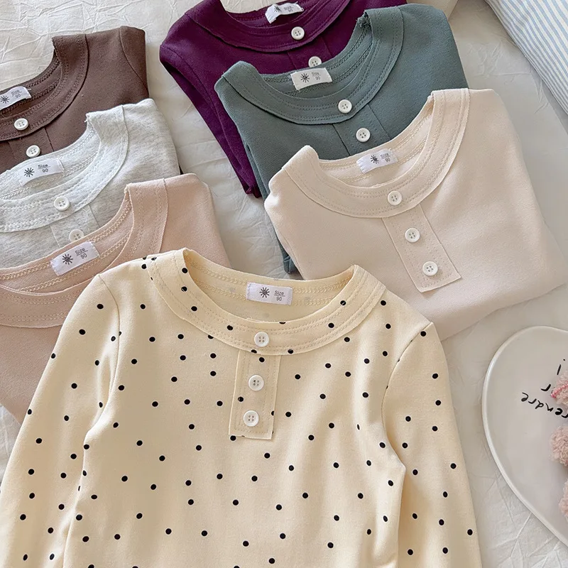 2-10T Infant T Shrit Toddler Autumn Winter Cotton Basic T Shirt Long Sleeve Clothes Soft Casual Plain Tee Top Outfit
