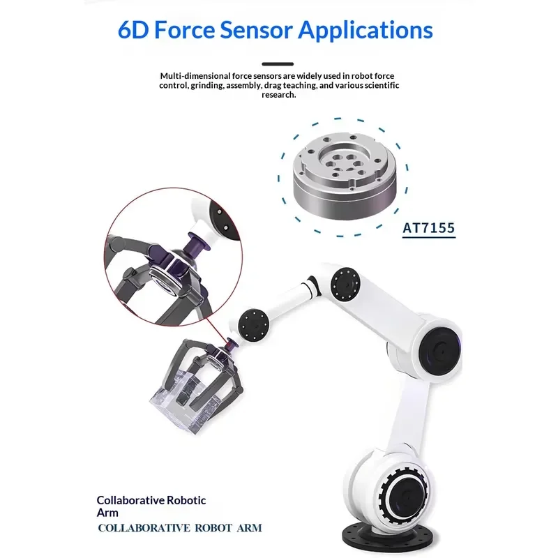 Hot Selling Fibos FA7115 Six Axis Force Sensor High Precision Resistance Strain Type for Arm Grinding Measurement