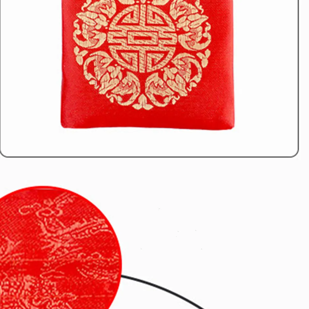

10Pcs Chinese Style Red Satin Jewelry Drawstring Bags 9-14cm Wedding Party Gift Pouches Candy Storage Satin Bag