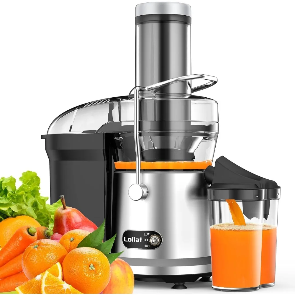 Máquina exprimidora con conducto de alimentación de 3 ", doble velocidad centrífugo de Extractor de jugo, 1200W, completas para frutas y verduras