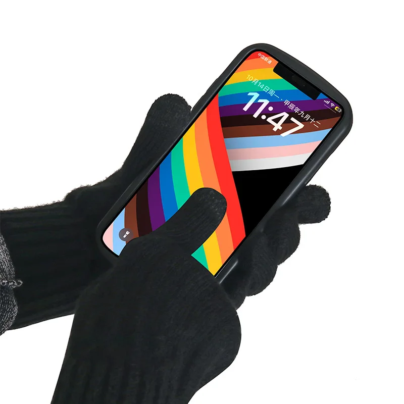 

Winter Warm Knitted Touchscreen Gloves Men Women Outdoor Skiing Cycling Elastic Fingerless Mittens Double Twist Design Hat Sc...
