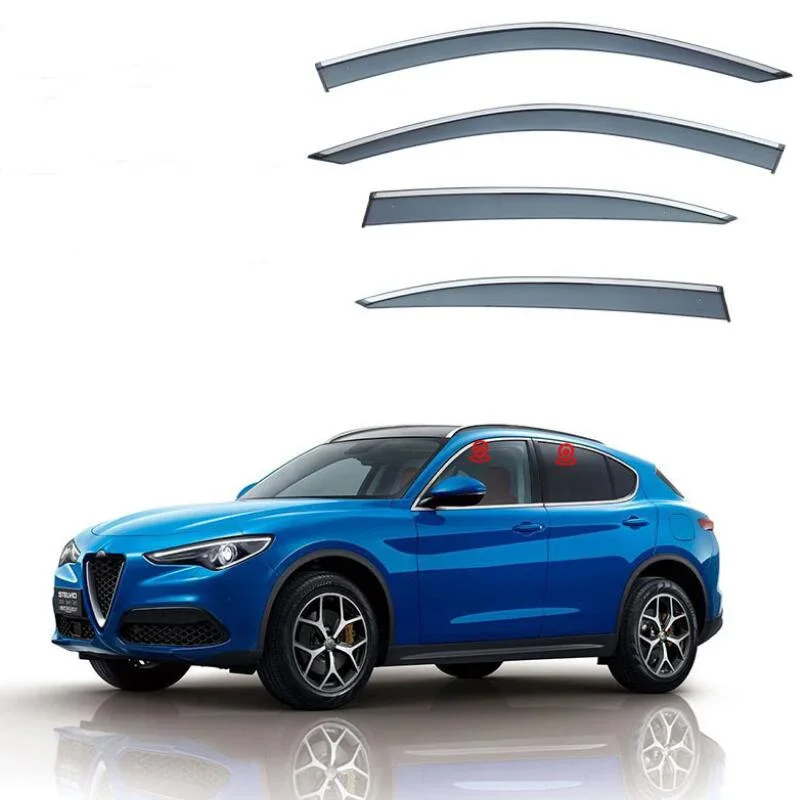 Window Visor Side Window Deflector Awnings & Shelters Rain Guard For Alfa Romeo Stelvio 2016 2017 2018 2019 2020 2021 2022 2023