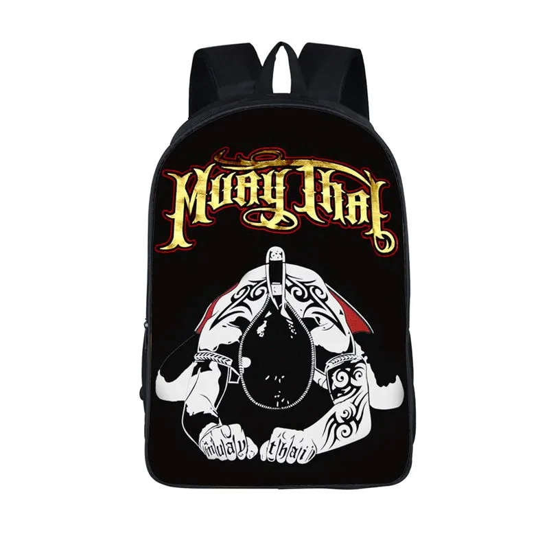 Muay Thai Muster Rucksack Junge Männer Umhängetasche Jungen Studenten Schultaschen Teenager Kinder Tagesrucksäcke Tägliche Freizeitrucksäcke