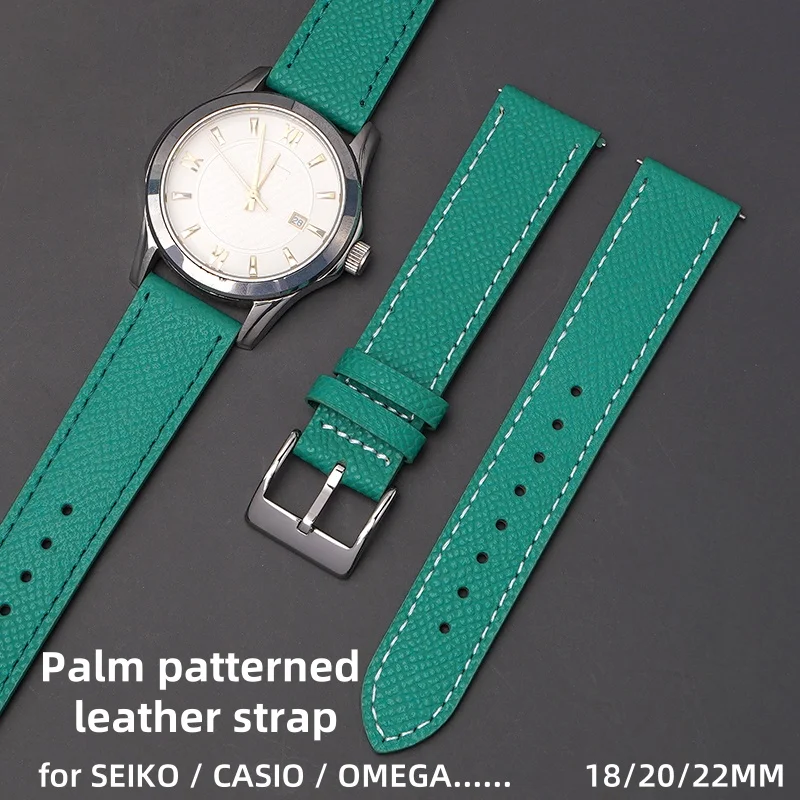 Correa de cuero genuino de 18/20/22mm para SEIKO CASIO OMEGA hebilla de Pin correa de reloj retro de moda hombre mujer pulsera accesorios de reloj