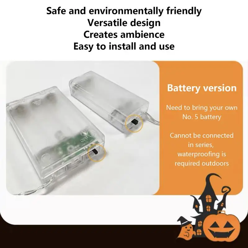 Halloween Lichterkette Halloween LED Lichterkette Urlaub Dekoration Lichter batterie betrieben für Ferienhaus Dekoration