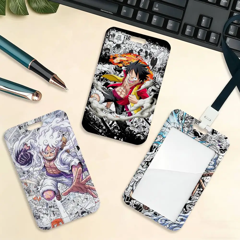 Anime L-LuffyS Sun God Nika Card Holder Cardcase Bank Credit Student ID Subway Work Permit Badge Holder Door Card