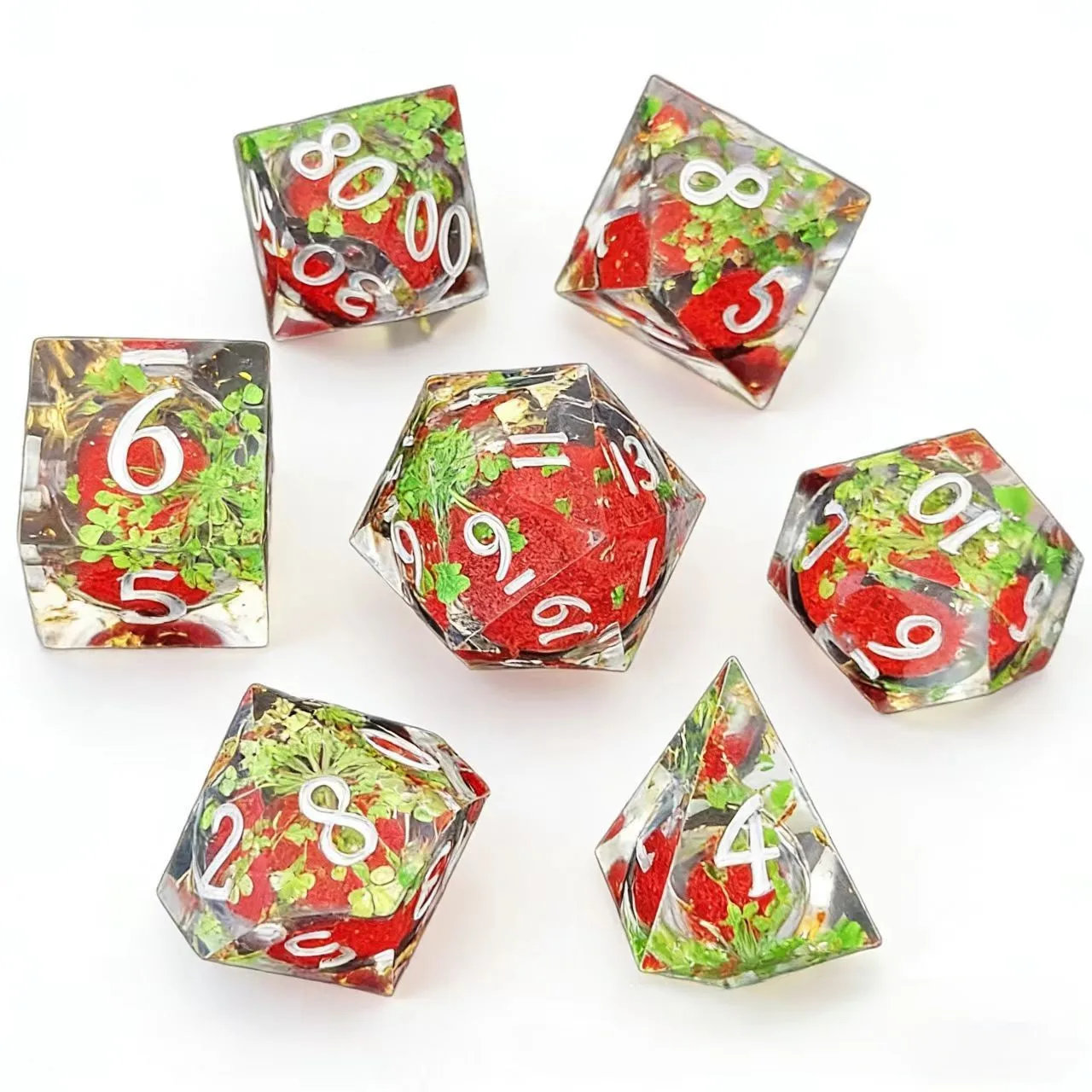 

Resin DND Dice Set Flower Liquid Core Role Playing Dice, Blue Dice For Dungeons and Dragons Sharp Edge D&D Dice Set