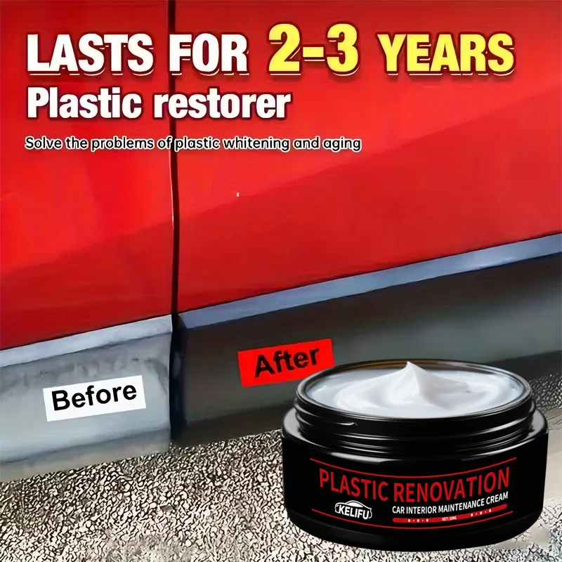 

Car Plastic Part Restorer, Black Interior Trim Polishing Wax, Aging Prevention Refurbishment Agent, Repair Plastic Scratches, Ti