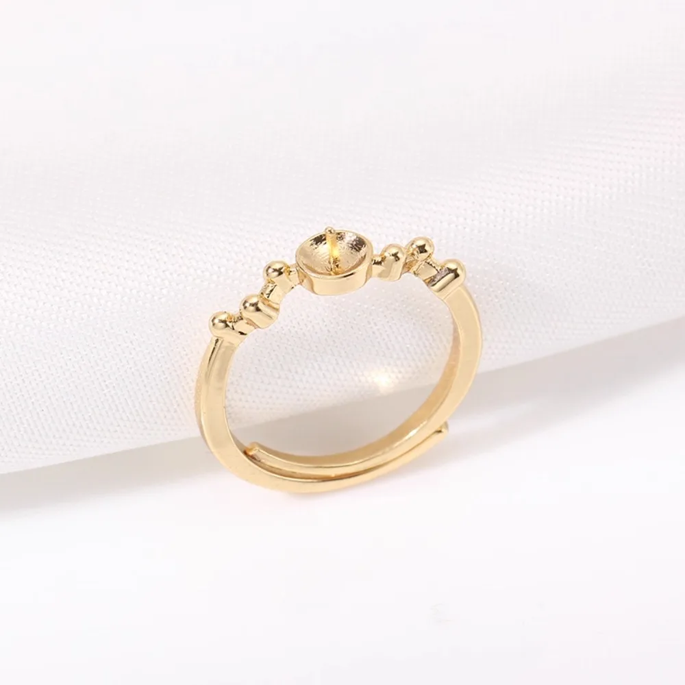 

5pcs Adjustable Gold Plated Pearl Ring Settings Findings & Accessories-for Jewelry Making Bulk Wholesale Craft Supplies 7-9mm