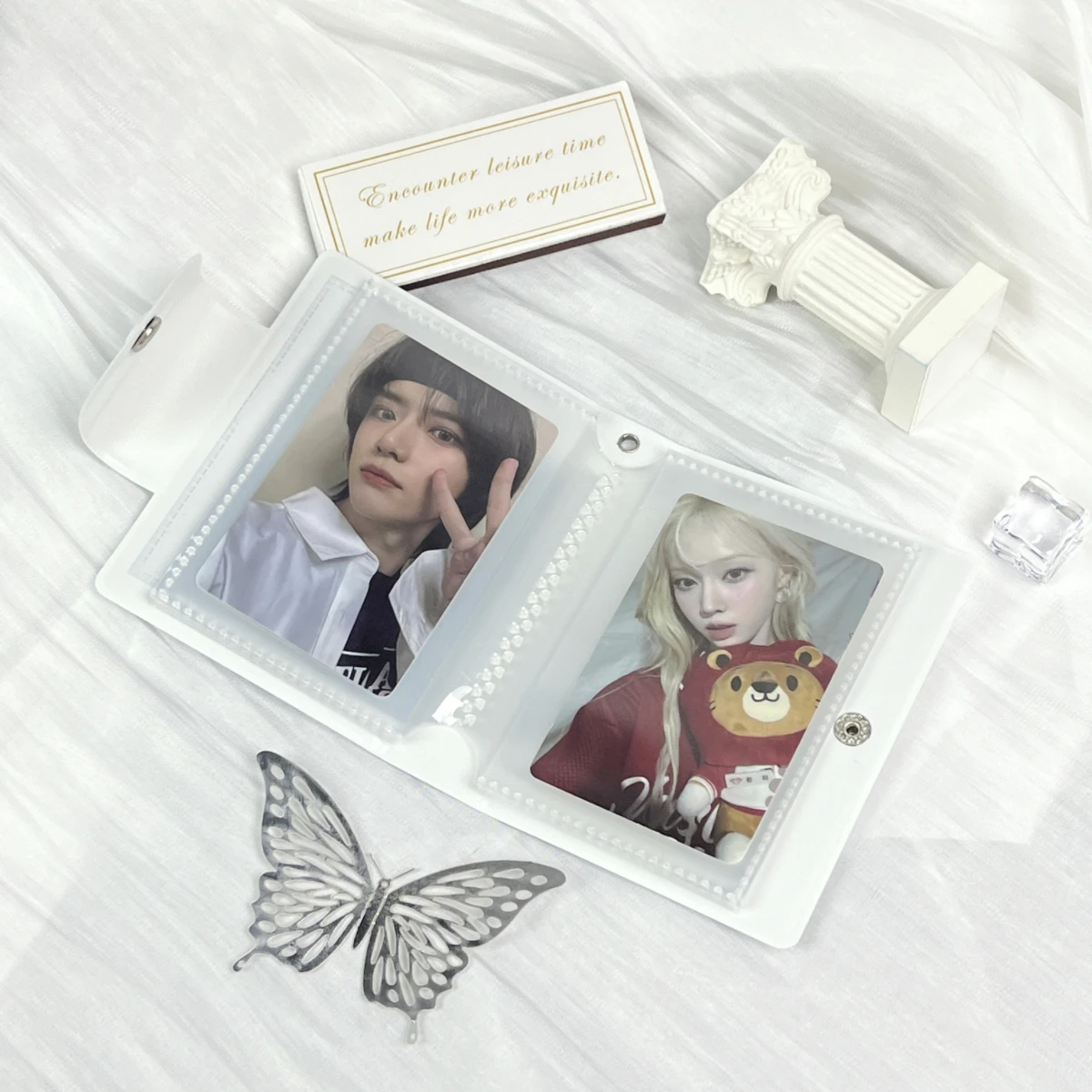 Rose Butterfly Photo Small Card Bag Mini Album 3-3.5 Celebrity Album Cardbook Suitable for Celebrity Anime Small Card Storage