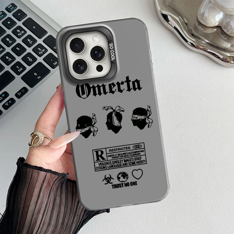 Hot Omerta Maes iPhone 16 15 14 13 12 11 mini Pro Max X XR XSMAX 8 7 Plus P-PAULS Anti Fall Matte Back Cover TPU Fundas Coque image 4
