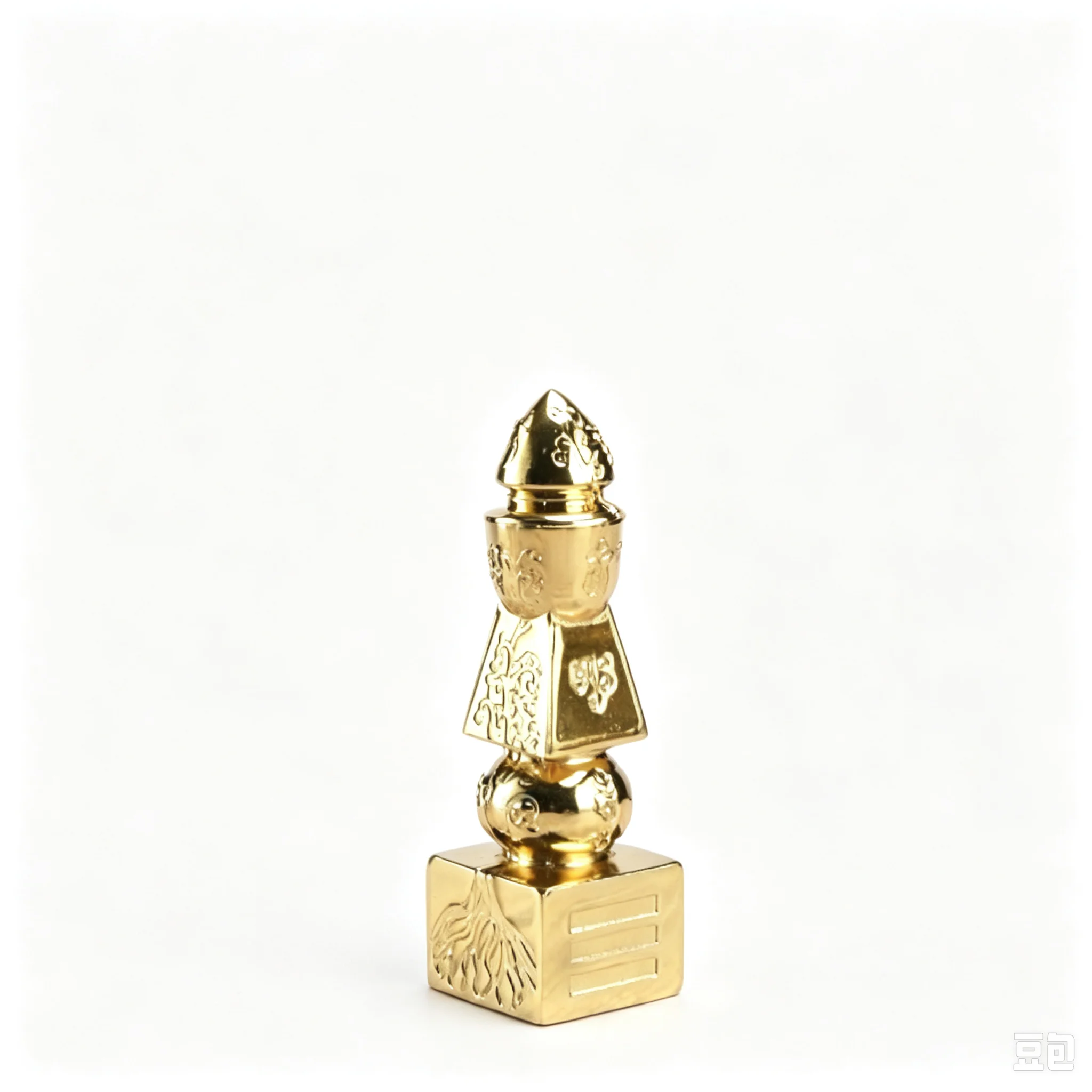 6 Inch Copper Gilded Five‑Wheel Stupa Buddha Pagoda, Relic Scripture Fillable Buddhist Stupa Ornament Height 15cm