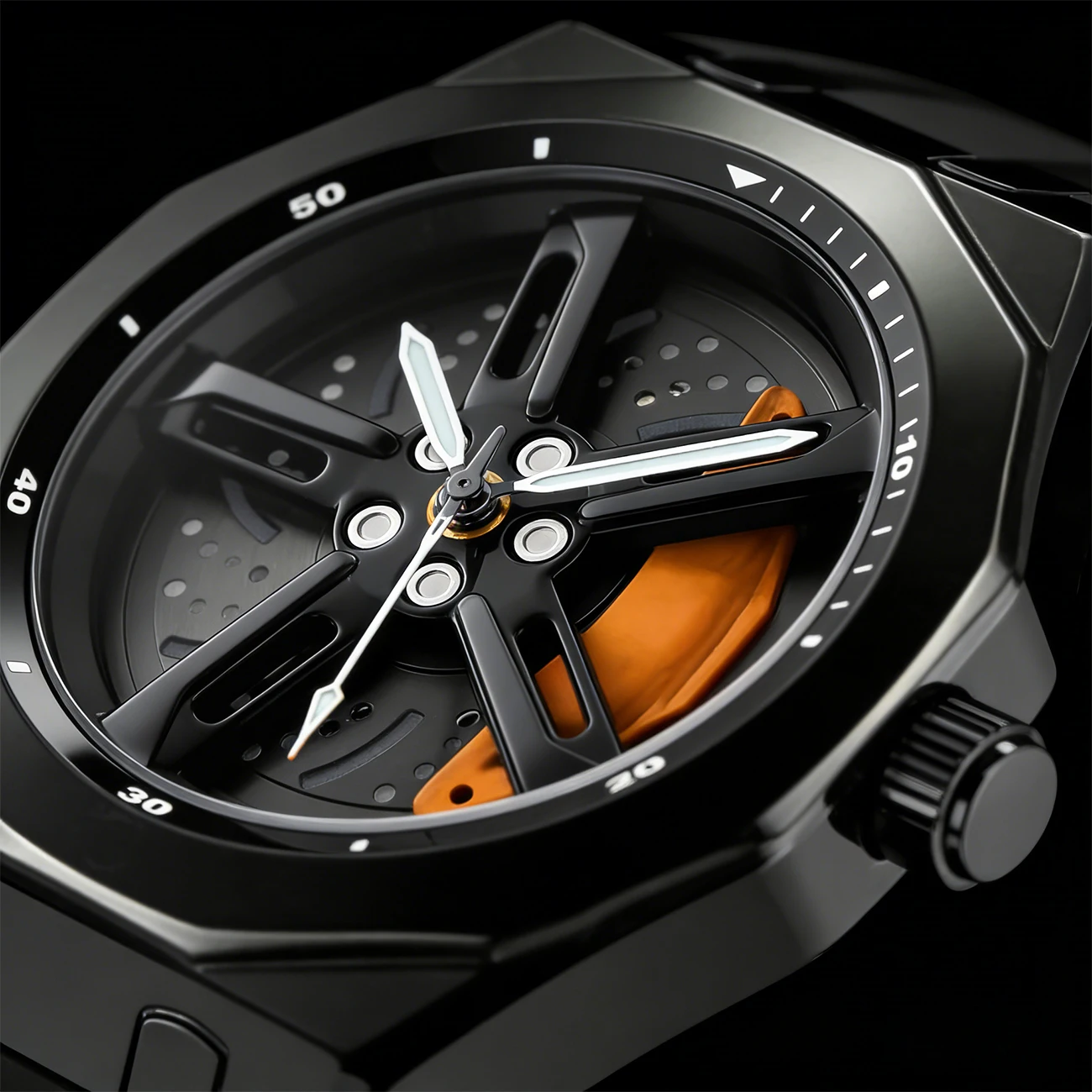 Th New Men's Quartz Wristwatch Is Equipped With A Rotatable Wheel Hub Design For A Cool And Fully Loaded Look
