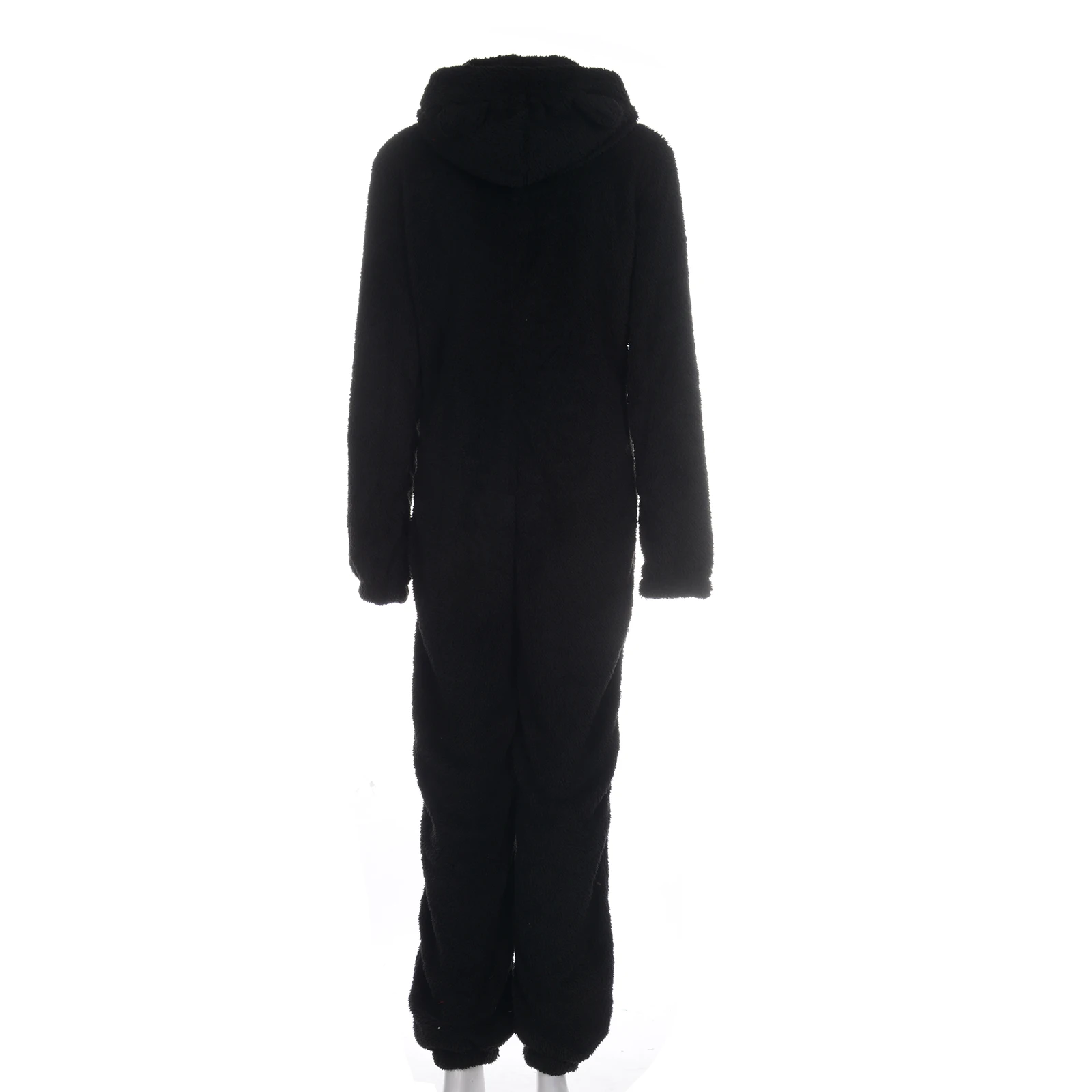 Barboteuse sherpa à capuche pour femme, pyjama sourire, fermeture éclair, combinaison grande taille, vêtements de nuit en peluche, combishort mignon