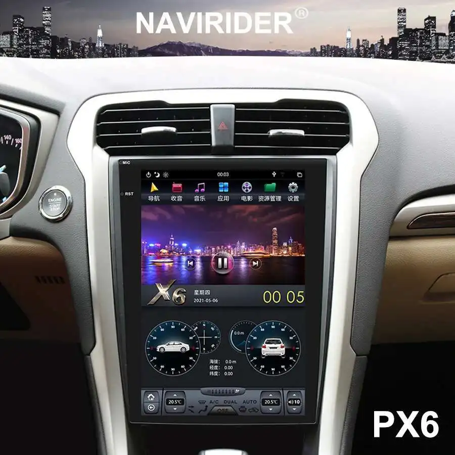 

Car GPS Navigation Android 12.1inch Multimedia Video Player Vertical Screen PX6 Stereo For Ford Fusion Mondeo 2014 - 2019 Radio