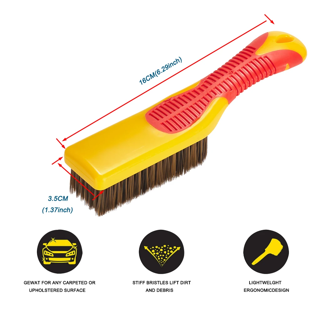 Detailing Brush Car Cleaning Brush Scrub Brush for Interior Leather Cleaner Carpet Upholstery Fabric Shoe Sofa Shower Bathroom