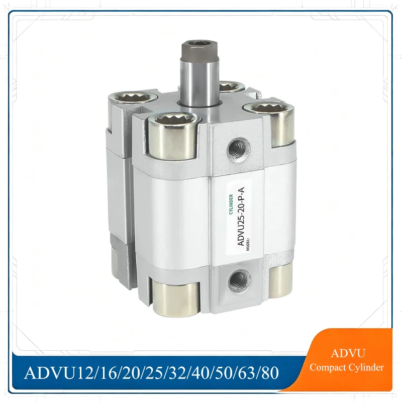 Compact Cylinder ADVU-12/16/20/25/32/40/50/63/80-P-A With Magnet Internal Thread Stroke 5-100mm ADVU16-50-P-A 63-100-P-A