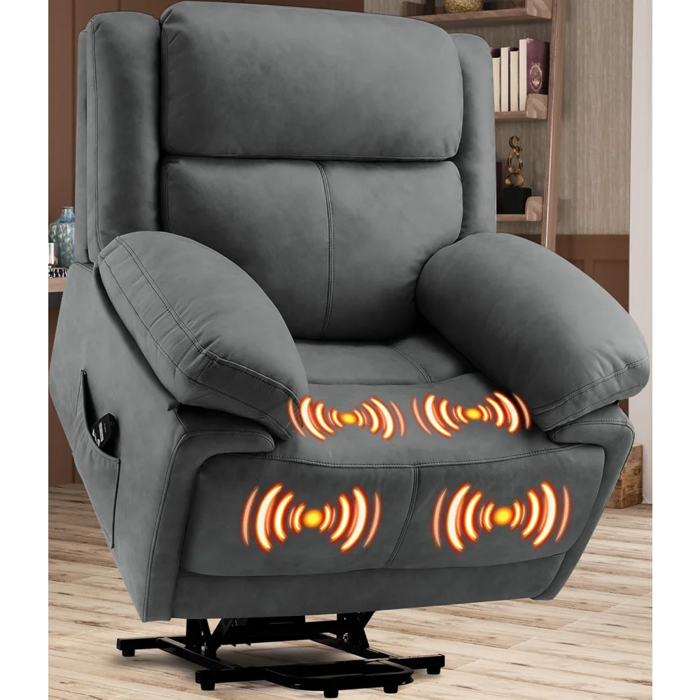 Power Lift Recliner Chair for Elderly Adults, Oversized Electric Reclining Lift Assist Sofa for Living Room & Bedroom