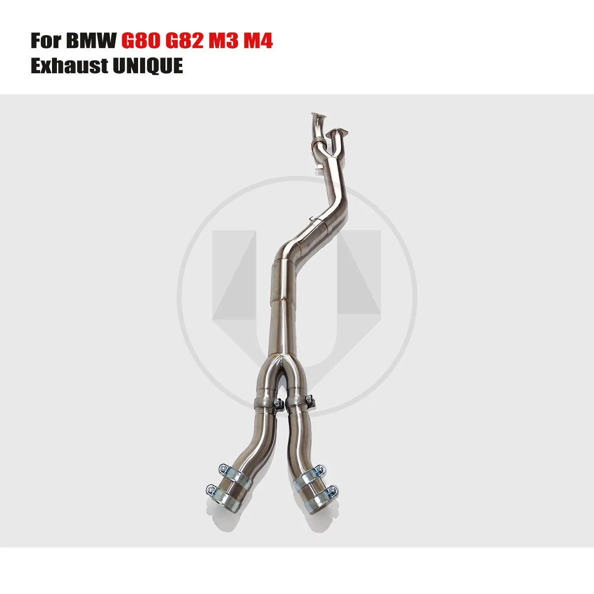 UNIQUE Exhaust Pipe Single Mid Pipe 89mm with Resonator for 2021+ Bmw g80 g82 m3 m4 s58 3.0T SS304 Performance Exhaust Systems