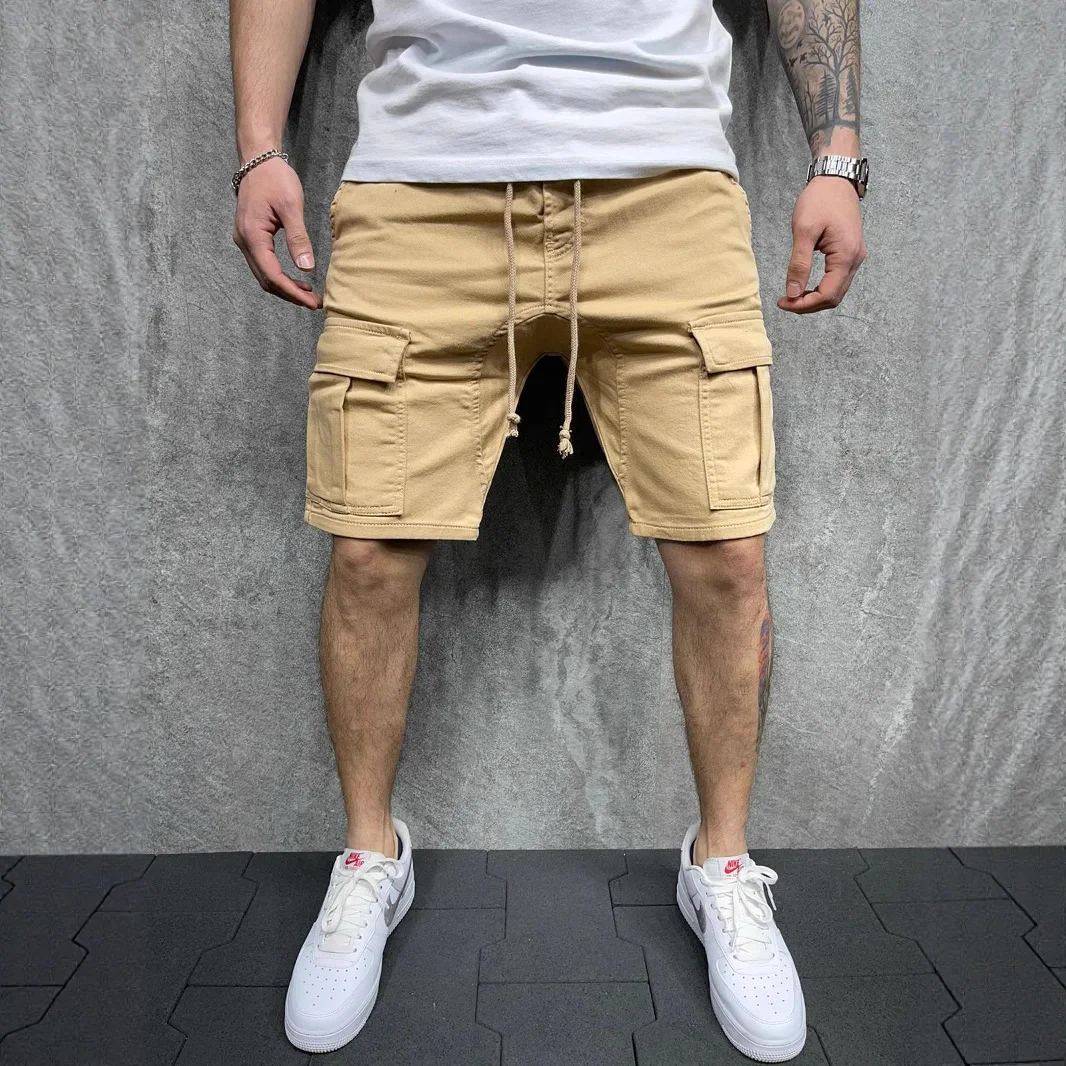 

Men's Faionable Summer Workwear orts Casual Outdoor Multi-ket Loose Fit Briti Sle Cotton Ci Walk orts