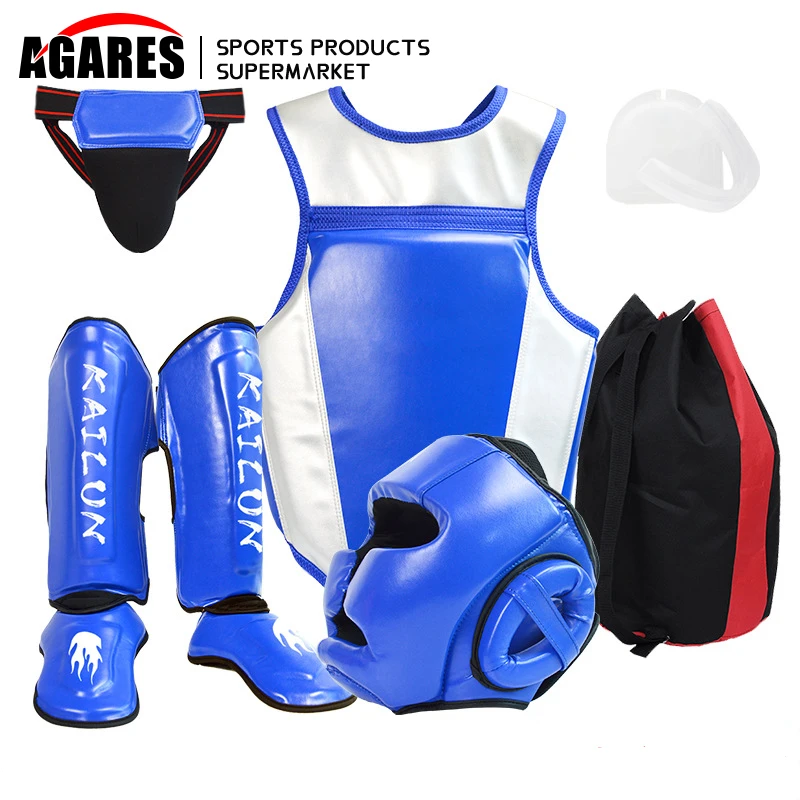 Sanda Protective Equipment Boxing Training Practical Combat Set Thai Boxing Protective Equipment Combination Set Head Protection