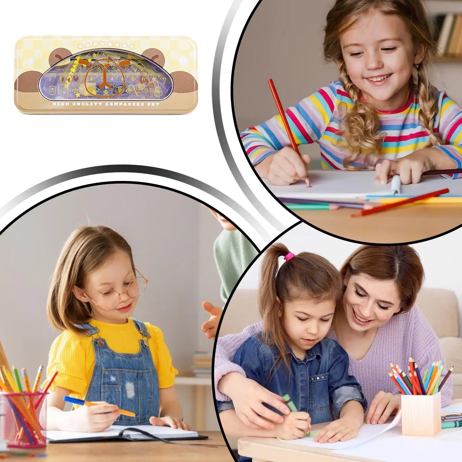 

Geometry Kit Safe Capybara Theme Gauge 8 Pieces Geometry Tool Protractor For School Classroom Study Exam Art College Learning