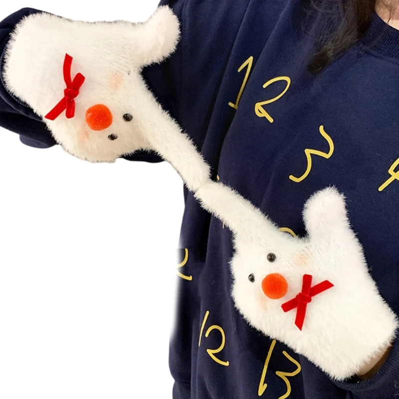 2lots Multicolor Plush Gloves Cold Weather Mittens Autumn Winter Gloves Dropship