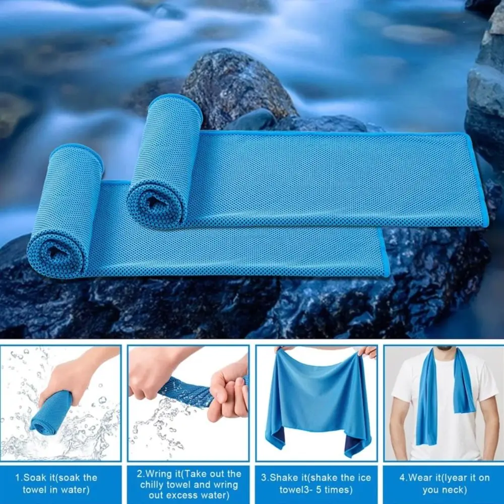 Portable Polyester Cooling Towel Microfiber Silicone Boxed Quick Dry Towel Absorbent Microfiber Towel Summer
