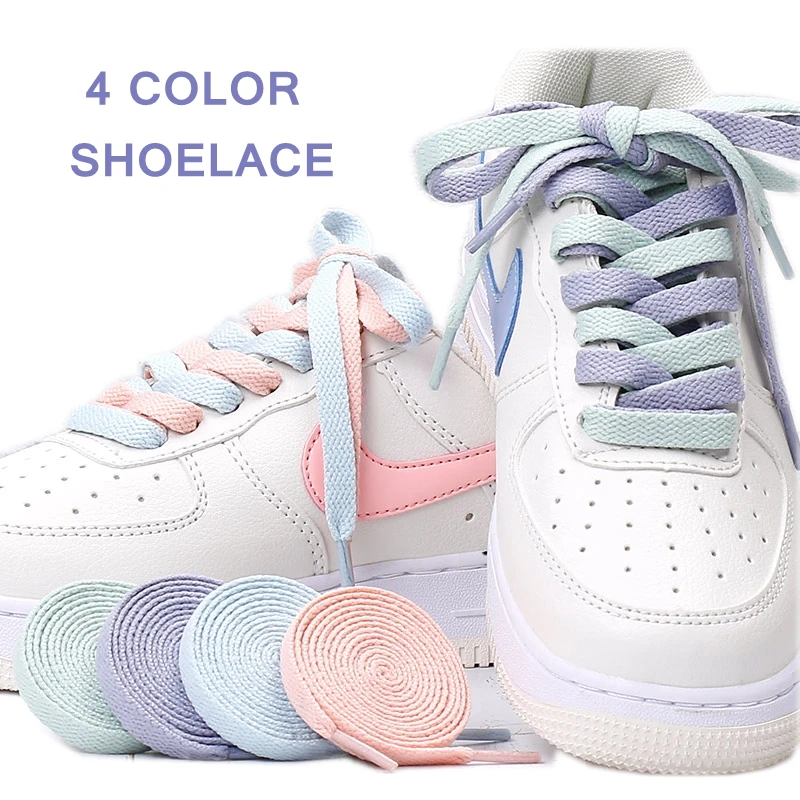 1 Pair Flats Shoelaces Precision Weaving AF1 Shoe Lace Little White Shoes Pink Shoelace Used for Sneakers Casual 120/140/160CM