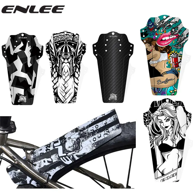 

ENLEE Mountain Bike Fender Personalized Carbon Fiber Pattern Color DH Downhill Mountain Bike Saddle Fender Universal
