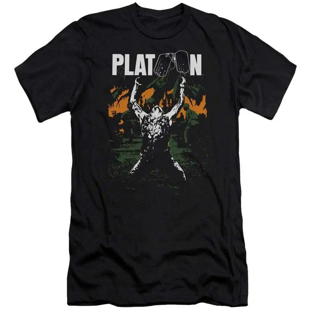 Platoon Men's Premium Slim Fit T Shirt long or short sleeves