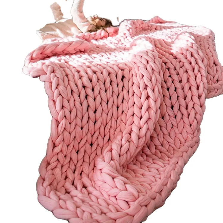 

Hot Sales throw blanket in bulk for sofa Wholesale Handmade Super Soft Knitted Throw Blanket