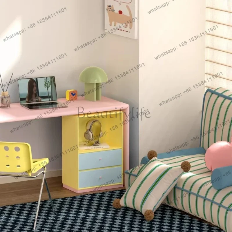 

pg45Desk cabinet Nordic style color multi-functional storage cabinet dopamine can be customized