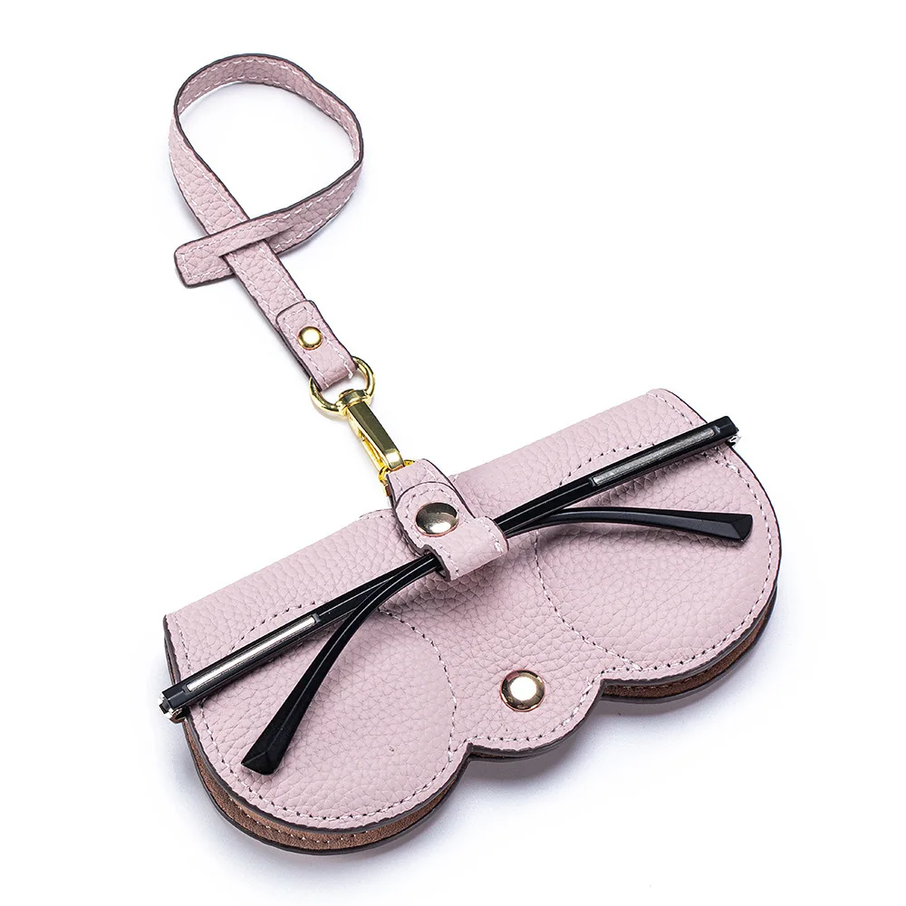 Lady Glass Wallet Cushion Protective Glasses Case Woman Bag Genuine Leather Portable Sunglasses Storage Bag Lady Glass Bag