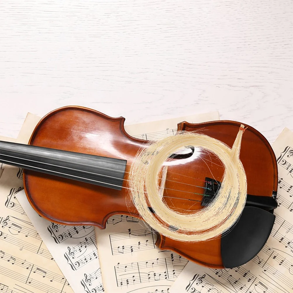 

2Pcs Horse Hair for Violin Bow Premium Replacement Hair Fine Craftsmanship Improves Responsiveness Ideal for Music Classroom