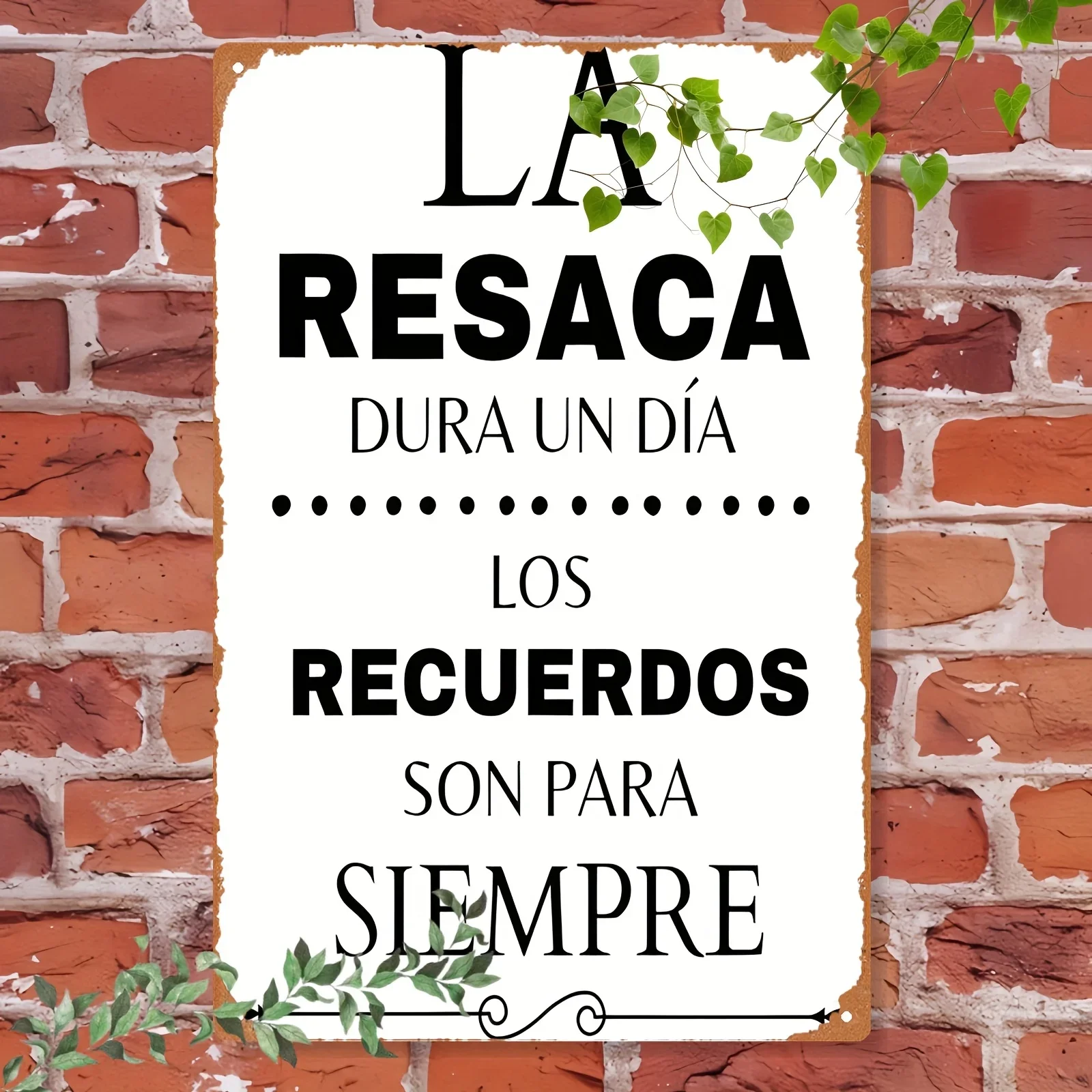 2D Flat - A 2D Metal Wall Hanging in a Stylish Design - Featuring The Spanish Quote 