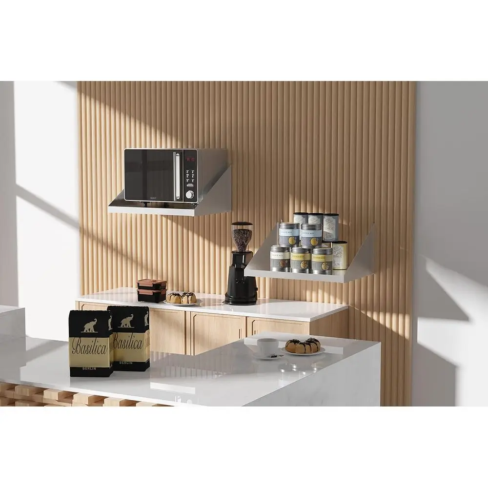 Rak Dinding Stainless Steel 15x20 Inci untuk Microwave Berat, Ideal untuk Dapur, Restoran, dan Hotel